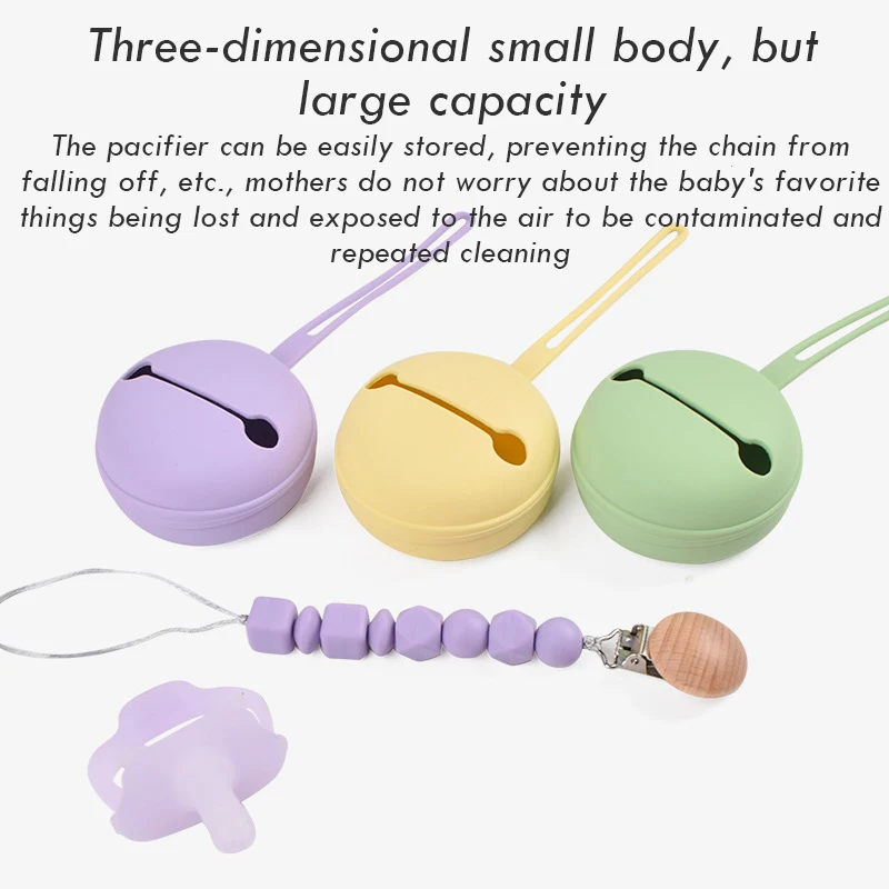 Baby Silicone Pacifier Box Baby Soft BPA Free Smile Pacifier Holder Soother Container Box Newborn Mulitifunctional Pacifier Bag