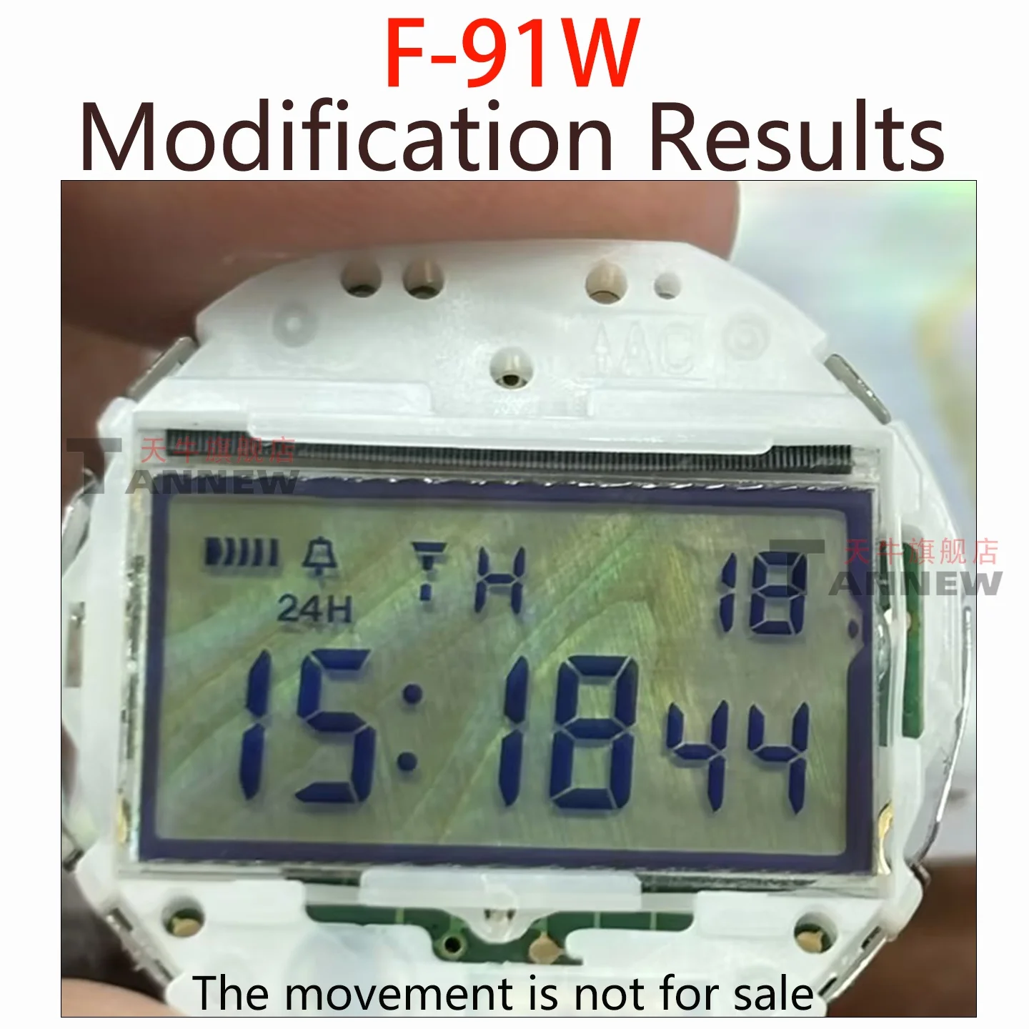 Mother-of-Pearl LCD Display Mod For 5600 5610 F-91W AE1200 etc,, Digital Watch Screen Film (No Movement) image 3