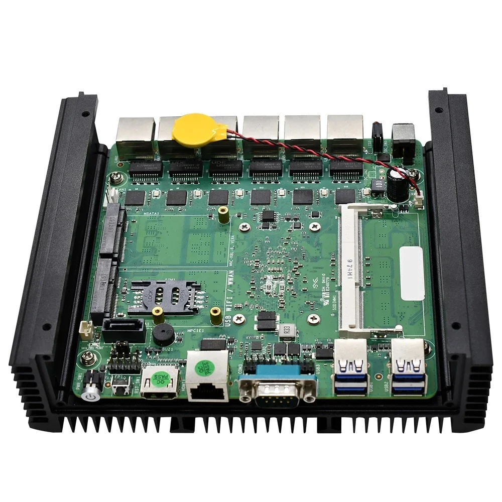 10e generatie Core i7 10610U Fanless Embedded Robuuste Industriële Mini PC Computer 6 * i211 2.5G LAN Firewall Apparaat Mini Router