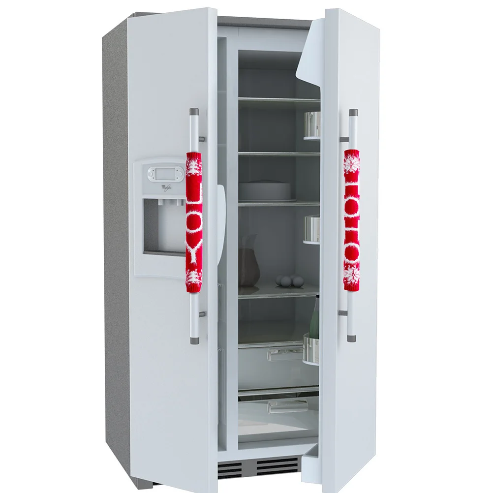 

8Pcs Xmas Fridge Handle Covers Knitted Red Decorative Protective Covers for Refrigerator Oven Microwave Kitchen Appliances