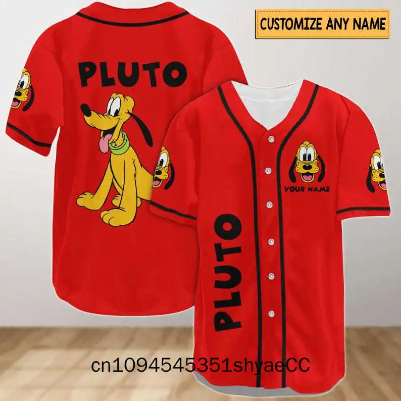 Custom Pluto Dog Baseball Jersey, Disney Pluto Jersey, Disneyland Baseball Shirt, Disneyworld Shirt, Movie Cartoon Shirt, Magic