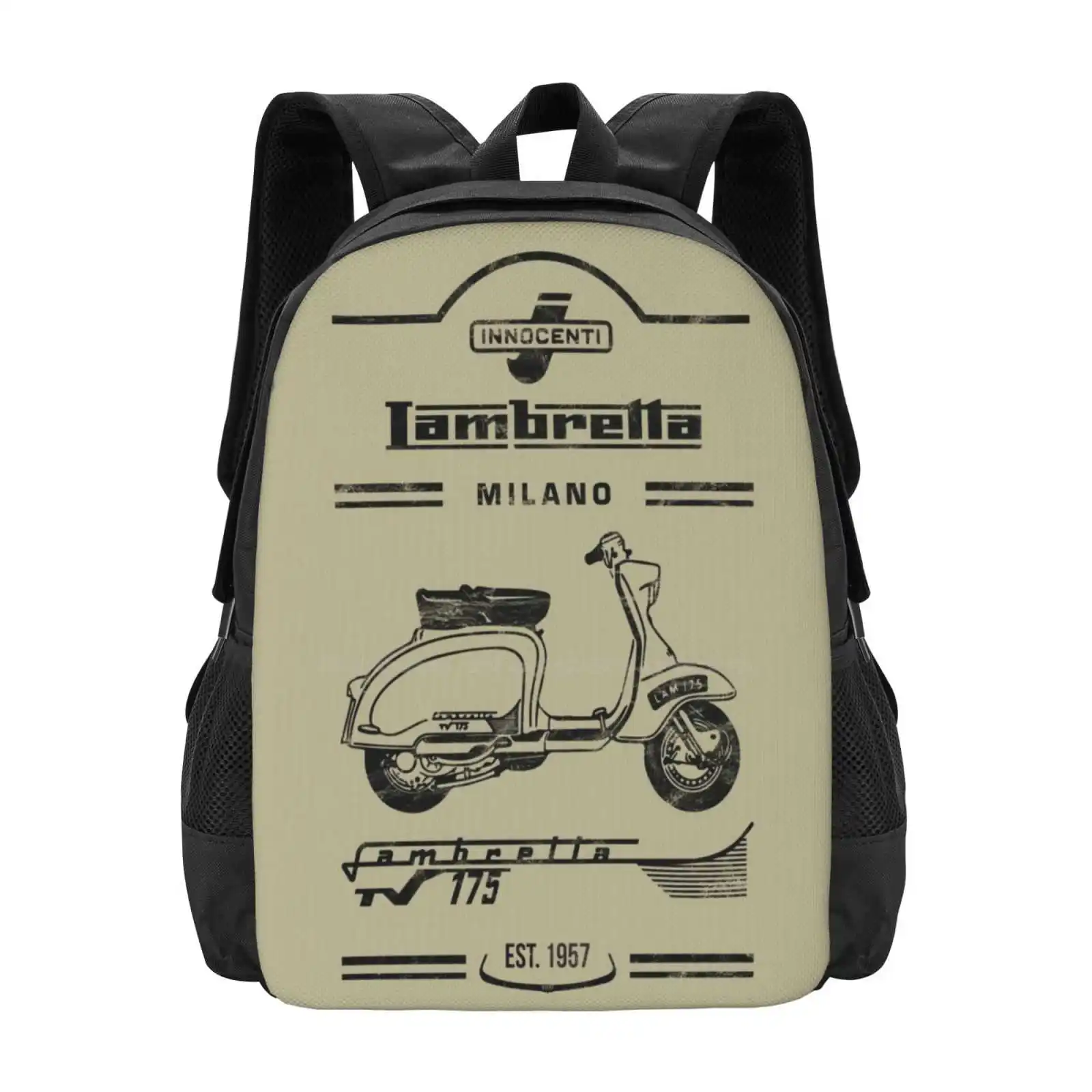 Lambretta tv175 vintage roller rucksäcke für schul jugendliche mädchen reisetaschen innocenti milano ponte dera italienisches design