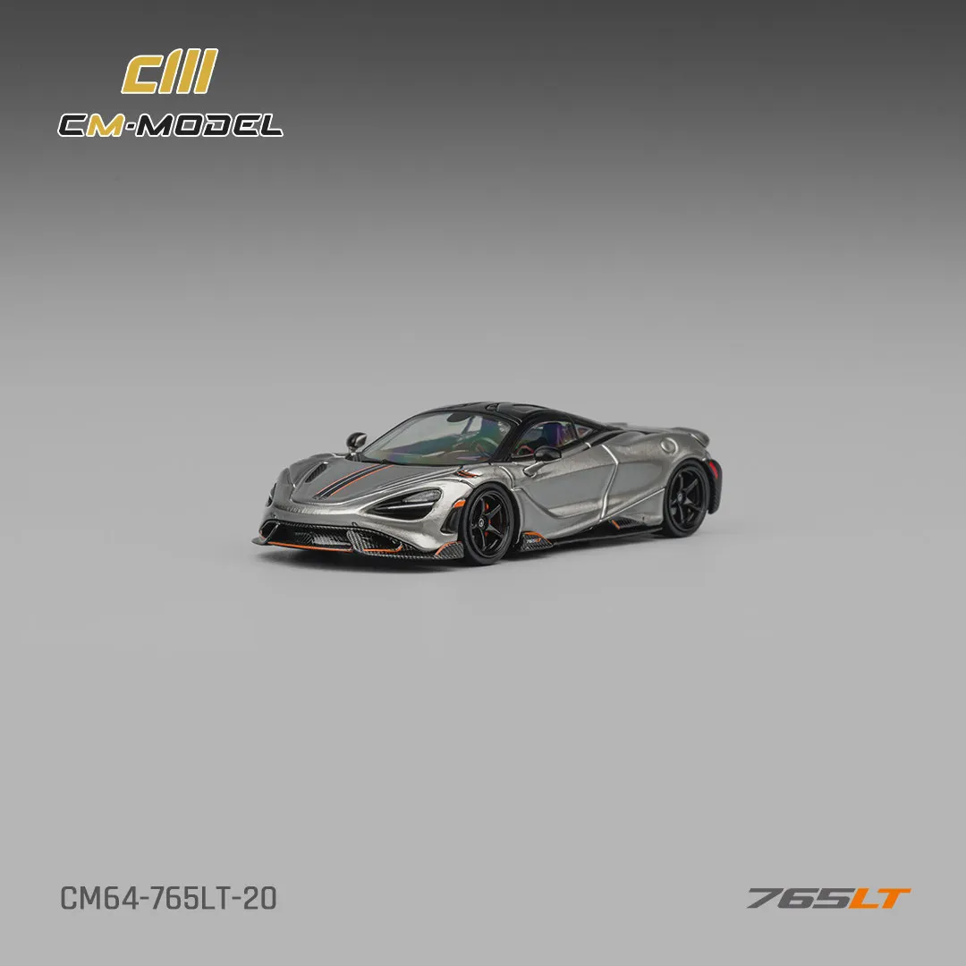 

CM Model 1:64 McLaren 765LT Silver Grey Alloy Die-cast Model, Officially Licensed Replica for Collectors & Display