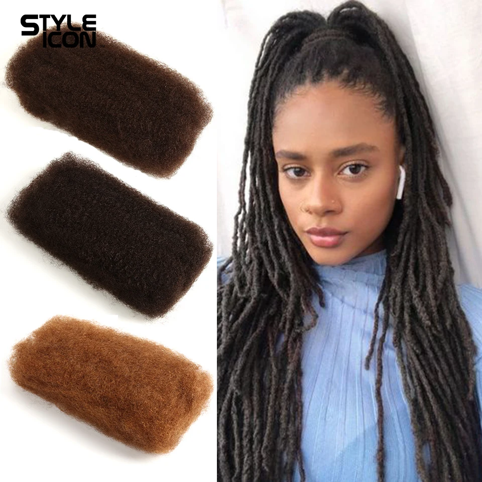 Styleicon Brazilian Afro Kinky Bulk 100% Human Hair For Braiding Remy Afro Kinky Bulk 50g/Pcs Kinky Curly Hair Crochet