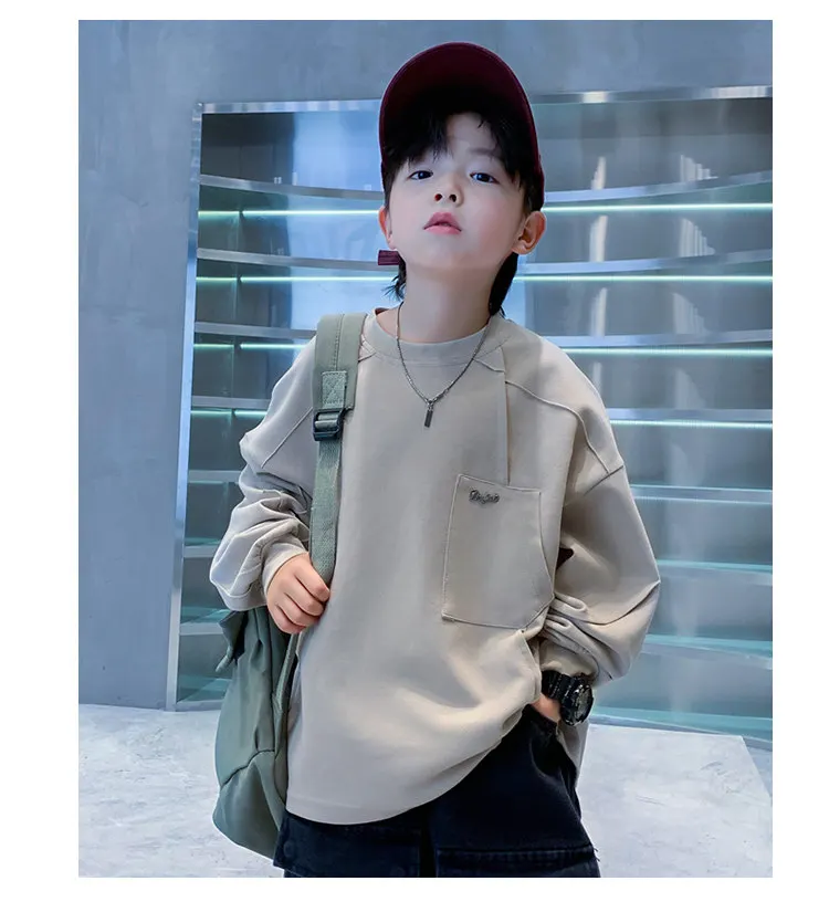 Neue Jungen-Sweatshirts 8 10 12 14 Jahre Alte Kinder Pullover Baumwolle Langarm Koreanische Kleidung Frühling Herbst Lässige Sweatshirts Oberteile – Detail 7