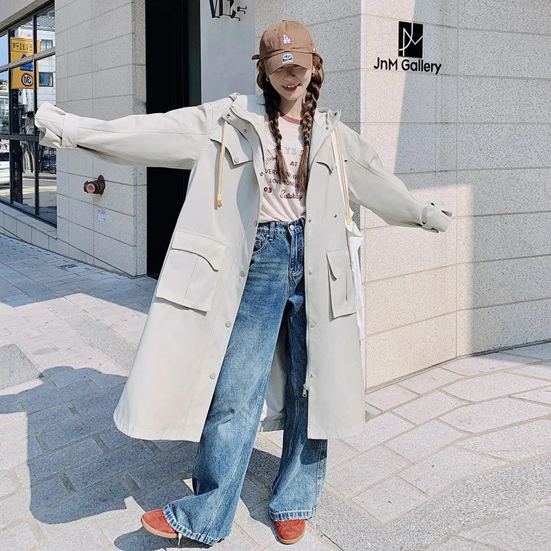 A new youthful versatile comfortable and skin-friendly casual loose trench coat