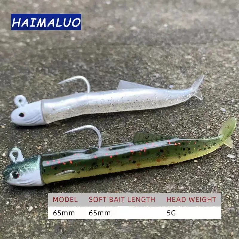 HAIMALUO Fly Soft Fishing Lure Tail Jig Minnow New SAND EEL Artificial Plastic Baits Saltwater Sea Bass Swimbait Tackle Gear