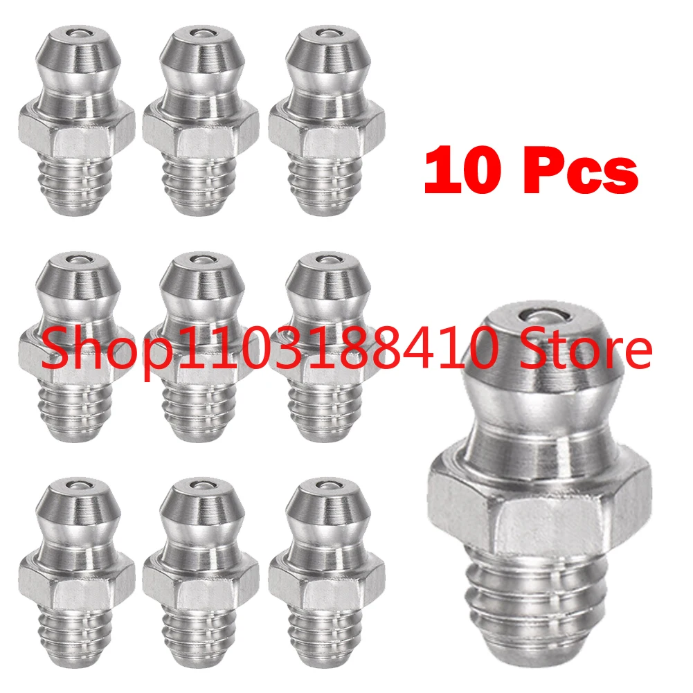 

10 шт. прямой гидравлический смазочный фитинг M6, соединение смазочной насадки из нержавеющей стали 201, смазочные ниппели для подшипников
