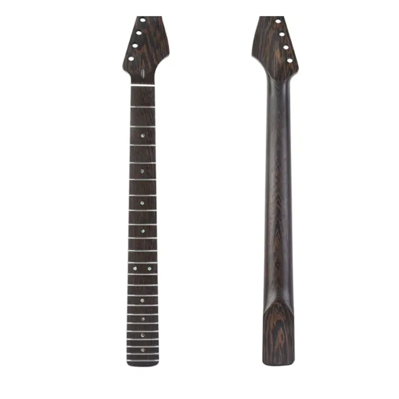 22 Frets Right Hand Wenge Electric Guitar Neck Fretboard Inlay Dots Matt Paint Truss Rod Musical Instruments Accessories