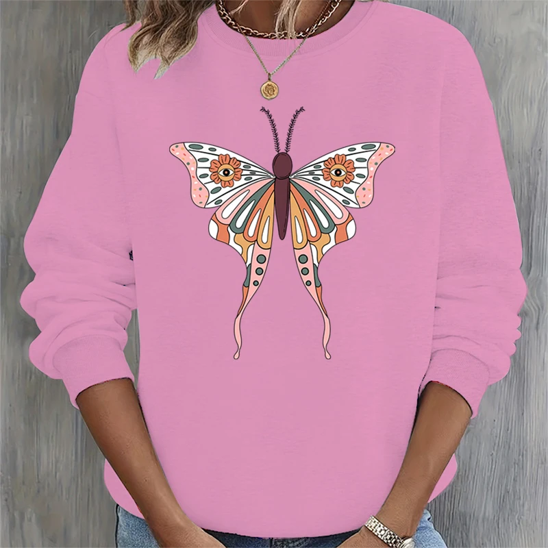 Sudadera con capucha para mujer, suéter con estampado de mariposa, diseño Floral, regalo de otoño