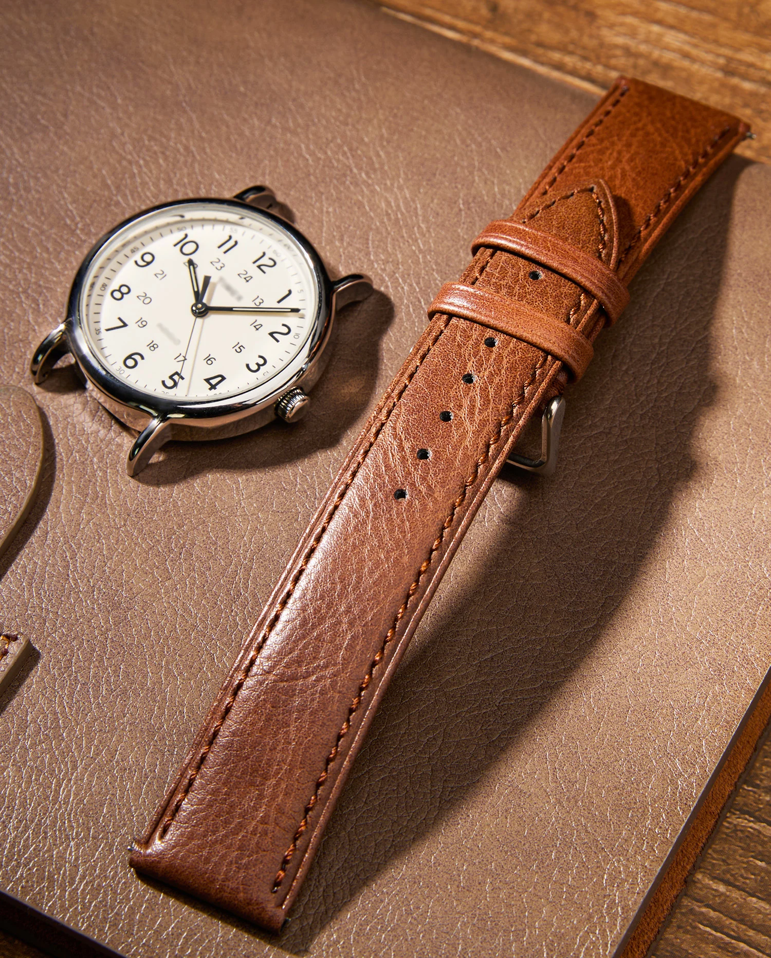 Premium Echtleder-Uhrenarmband Natürlich Pflanzlich Gegerbtes Nappaleder 12/14/16/18/19/20/21/22/24mm Schnellwechsel-Uhrenband – Detail 19