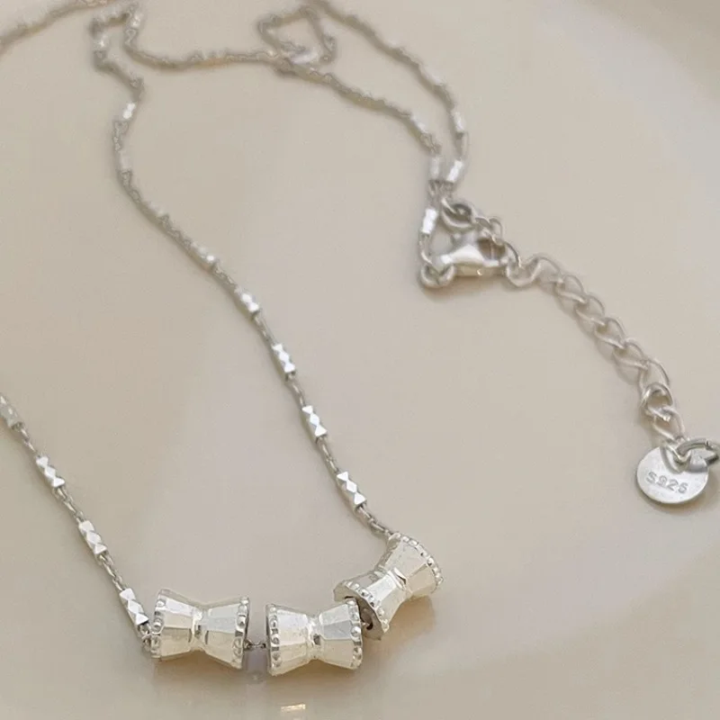 PANJBJ 925 Sterling Silber Unregelmäßige Shell Halskette für Frauen Minimalismus Mode Design Trend Süße Schmuck Geschenk Dropshipping – Detail 35
