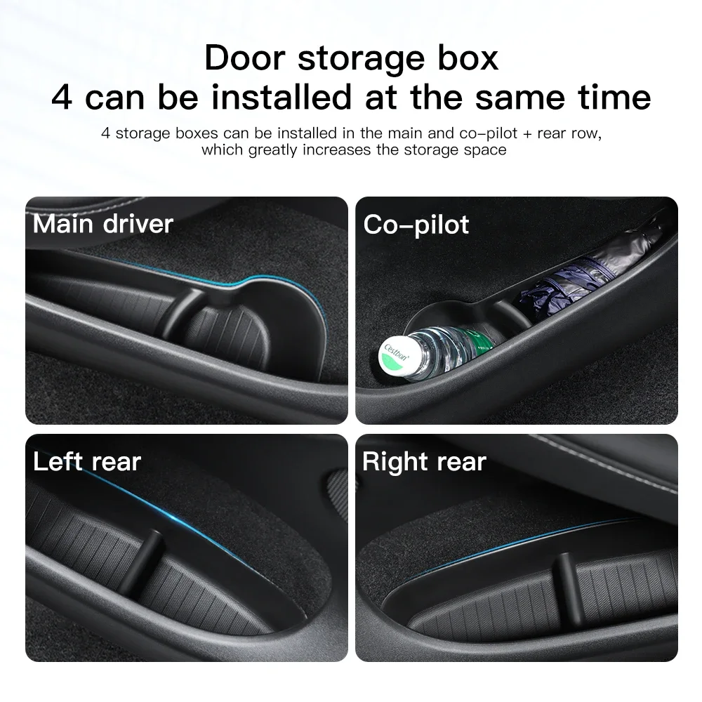 For Tesla Model Y Door Armrest Storage Box Front Rear Door Armrest Organizer Box For Model Y Stowing Tidying Accessories images - 6