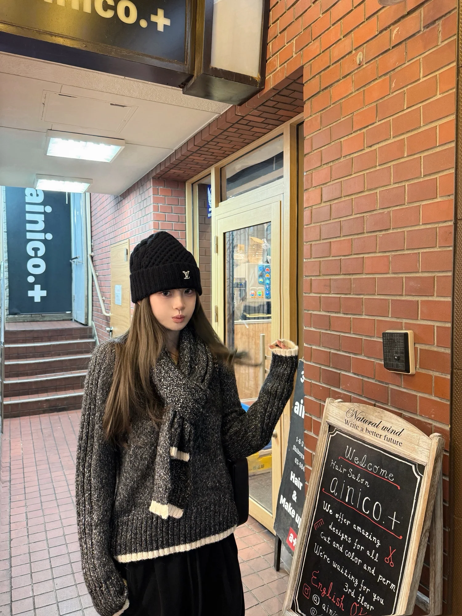 

Ceeyou Wool Blend Knitted Sweater Scarf Set V-Ne Casual Sle Autumn Winter Two-Piece Women's Faion Soft Medium Cotton Ac...