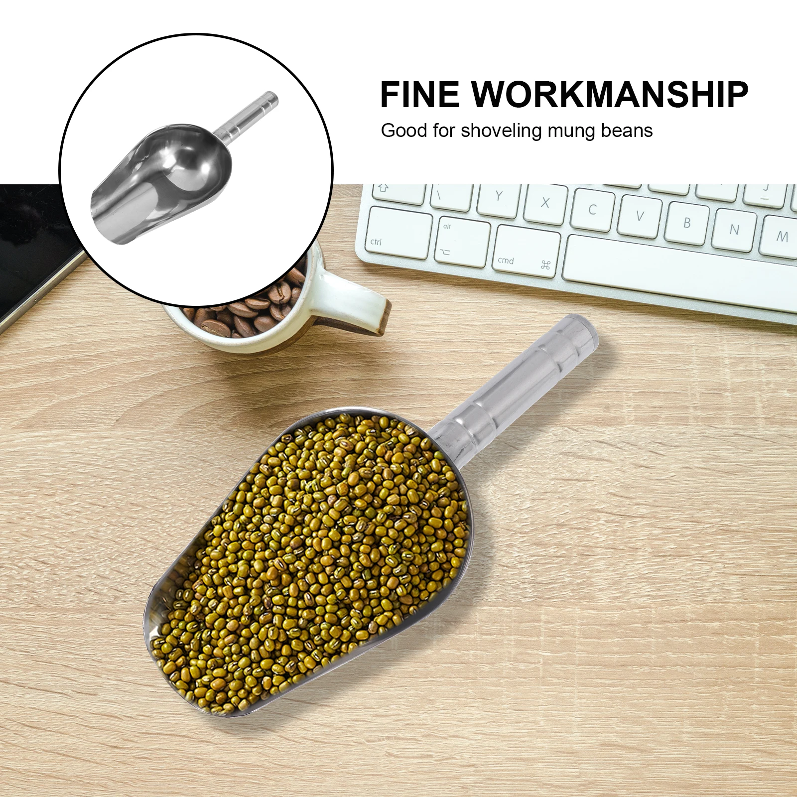 

Stainless Steel Pet Food Scoop Heavy Duty Dog Shovel Catfood Spoon Ideal for Candy Nut Flour Popcorn Cooking Ingredients