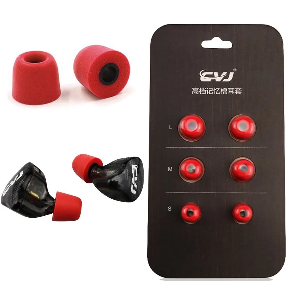 3Pairs Upgrade Noise Isolating Comfortble Memory Foam Ear Tips Pads Earbuds For In Earphone Headphone Replaceable In-Ear Earbuds