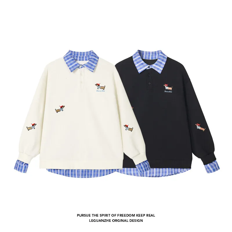 

Men Polo Shirt Spring Autumn Casual Fashion Cotton Male Top Tees Long Sleeve Turn-down Collar Hoodies Men's Pullover