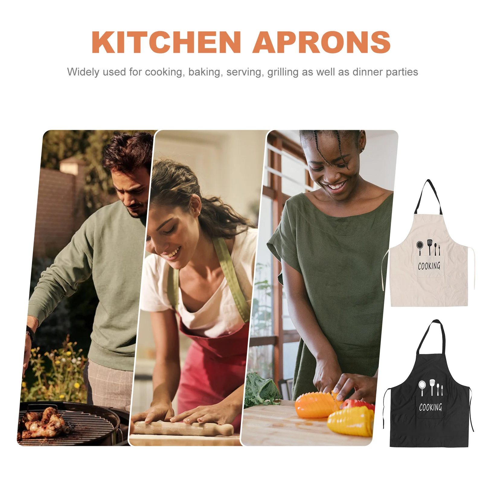 

2pcs Double-Layer Waterproof Aprons Comfortable Oil-Proof Wear-Resistant Kitchen Baking Aprons For Home Restaurant Grilling
