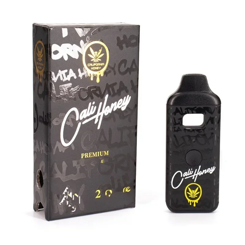 5 Stück California Honey Cali Honey wiederaufladbare Vape-Stift-Sets, 1 ml, 2 ml, Keramikspule, leer, Ecig 380 mAh, Verdampferstift für dickes Öl