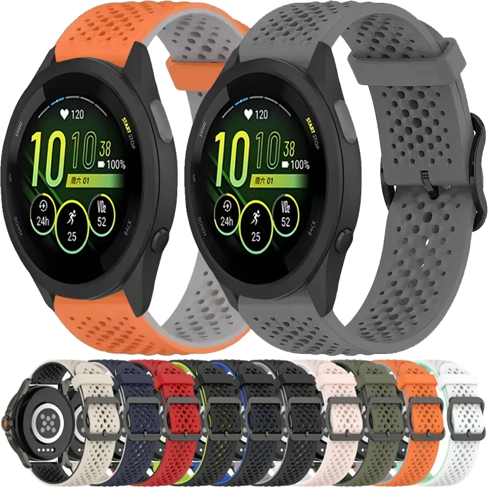20mm 22mm Silicone Strap For Garmin Forerunner 165 265 55 Venu 4/3/2 Active 6 5 Breathable Wristband Garmin 970 965 955 570 Belt