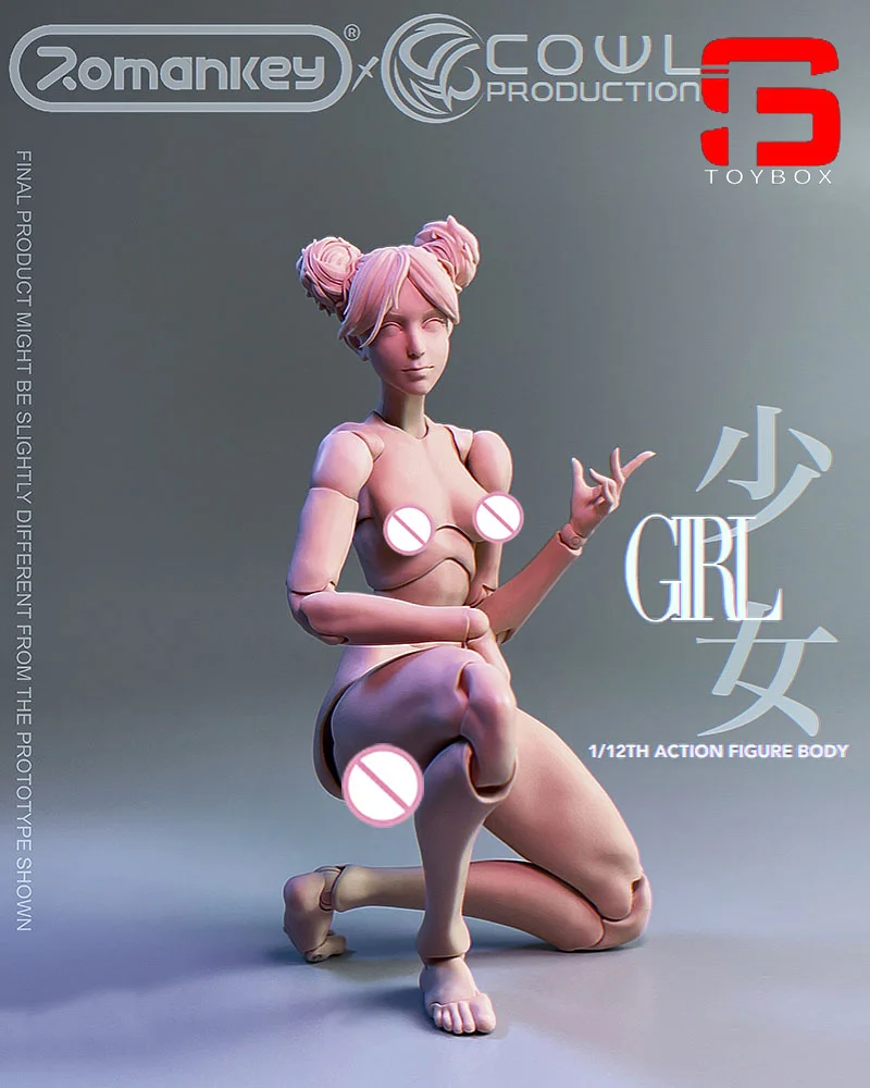 Romankey X COWL 1/12 – corps articulé Super Flexible pour fille, 15.8cm, figurine d'action de soldat féminin, modèle de peinture d'artiste