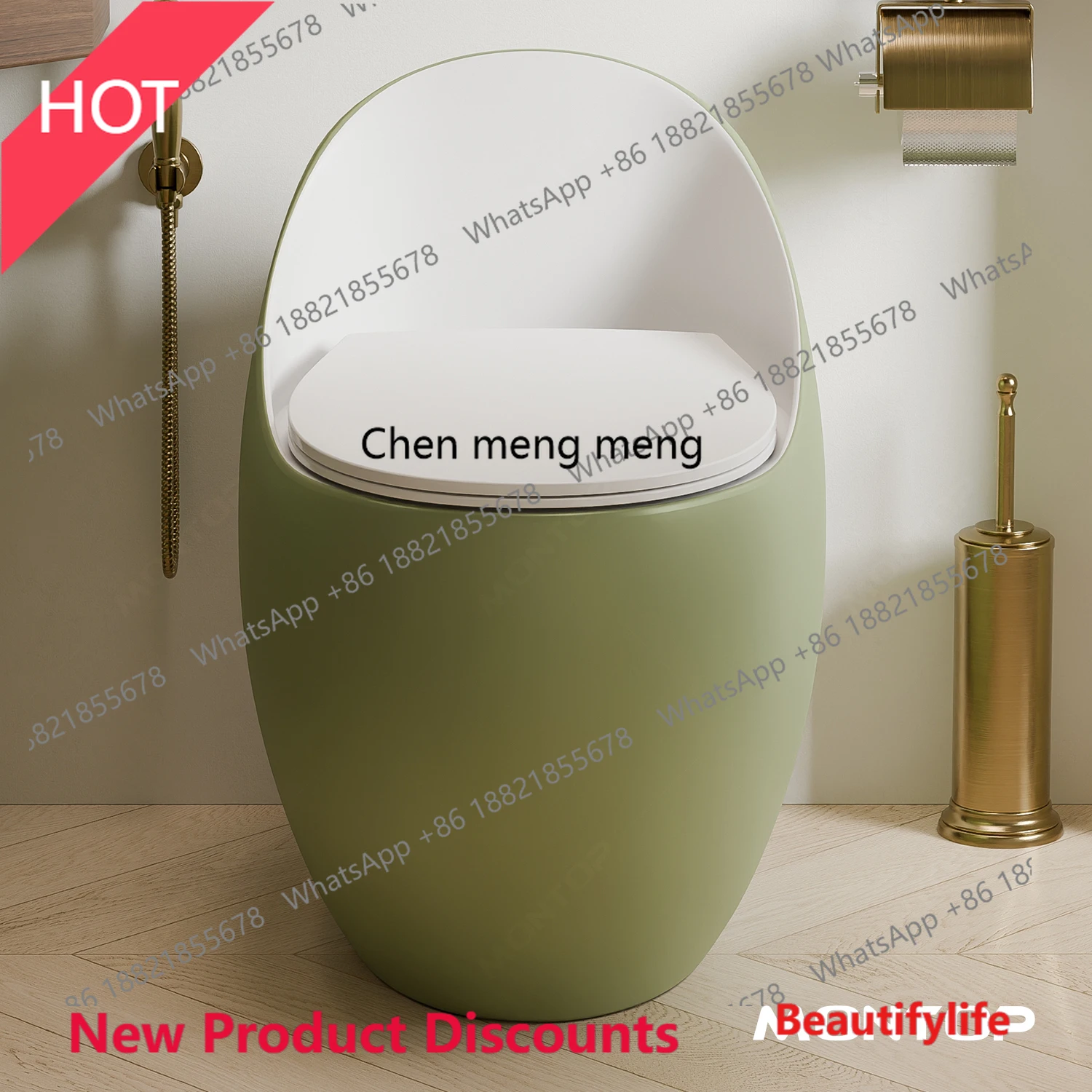 

P32 European retro green siphon ceramic toilet anti-blocking and splash-proof household toilet