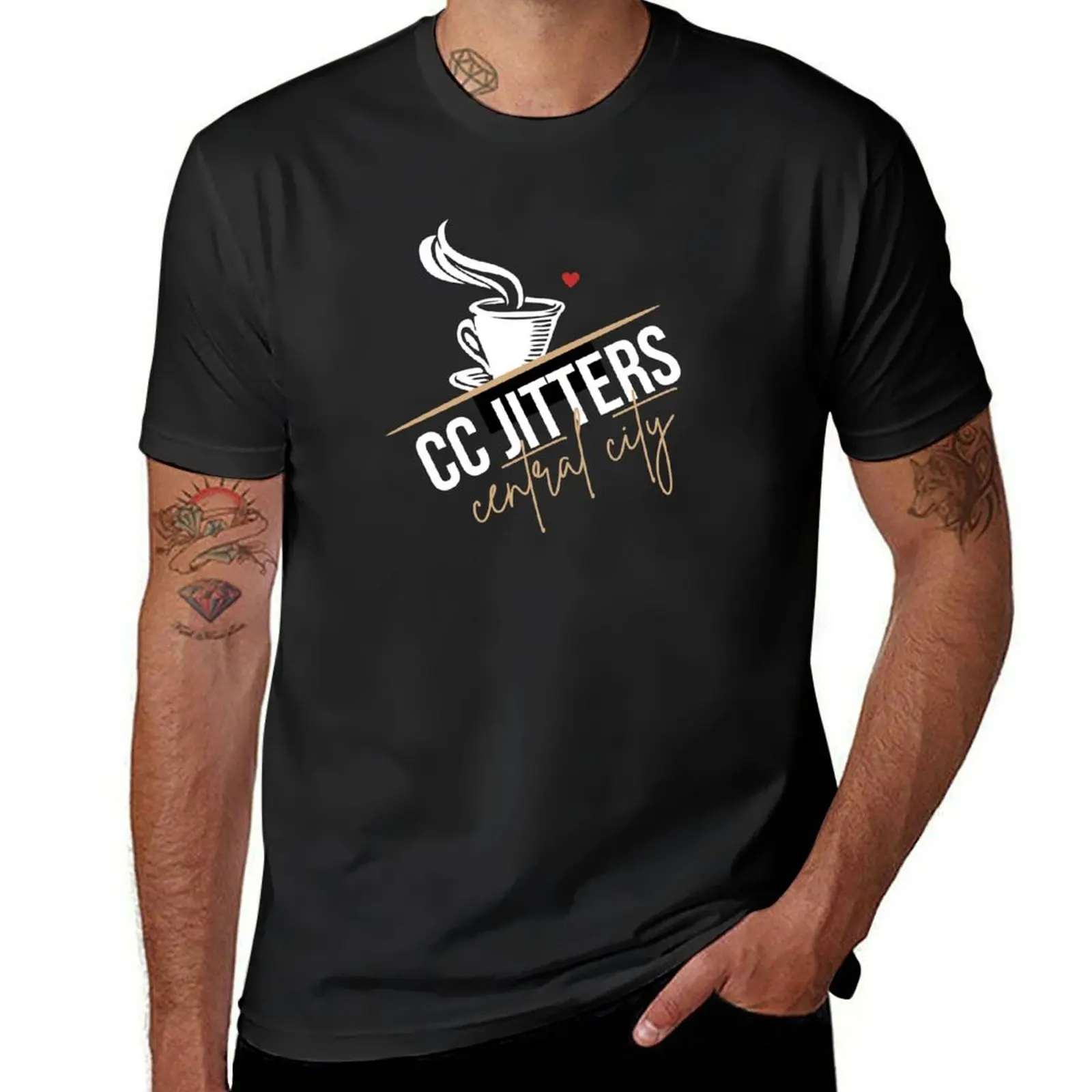 CC jitters central city T-Shirt customizeds tops kawaii clothes mens champion t shirts