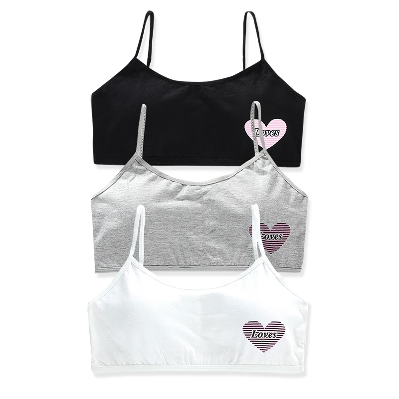 

3 шт., однотонные бюстгальтеры для девочек-подростков