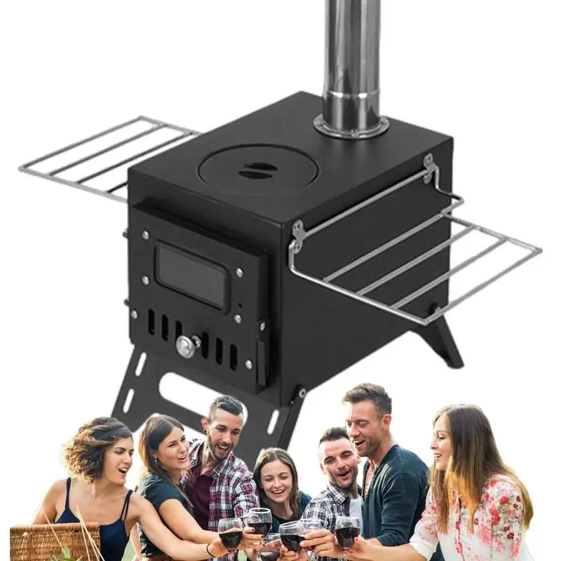 Wood Burning Stove Outdoor Multi-functional Wood Burning Stove Portable Firewood Stove For Ice-Fishing Cookout Camping Travel