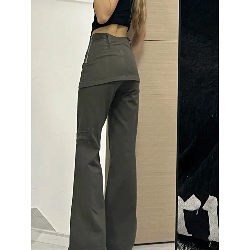 Jeans svasati da donna Pantaloni in denim con fondo a campana stile street alla moda Lady Design Sense Niche Y2K Pantaloni lunghi punk