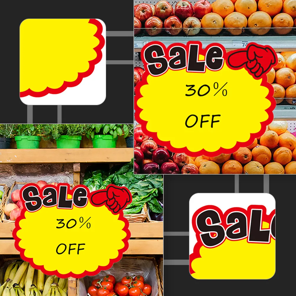 

50 шт. ценников из прочной бумаги для рекламных акций, рекламные таблички для магазинов, пустые этикетки для розничной торговли, рекламные ценники