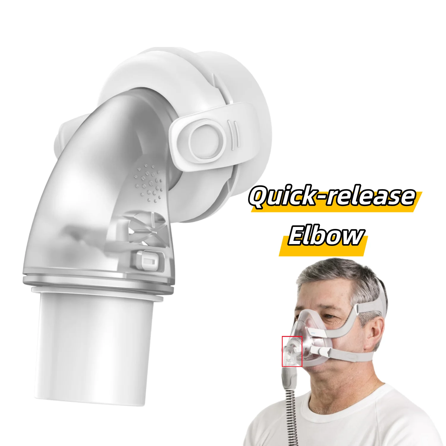 Replacement Swivel Elbow Connector for Airfit F20 F30, H/SA FSA Eligible CPAP Supplies, One pack