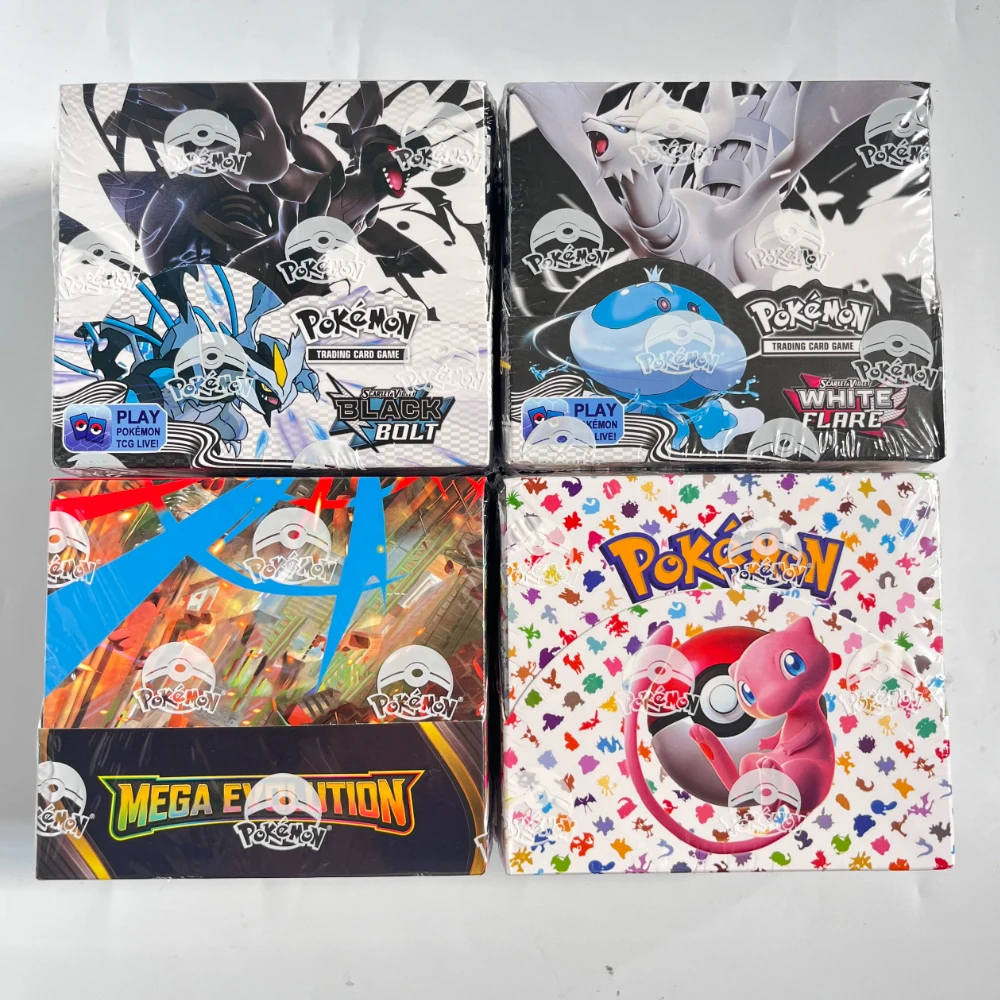 การ์ดโปเกมอน 360 ชิ้น ชุด 151 แบล็ค โบลท์ ไวท์ เฟลร์ เซอร์จิ้ง สปาร์คส์ เมกะ อีโวลูชั่นส์ ภาษาอังกฤษ บูสเตอร์ แบทเทิล ทรานซักชั่น การ์ด ของเล่น