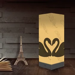 Magic Led Night Light Flamingo Paper Cut Bedroom Lamp Battery Powered Swan Love Heart 3d Paper Lantern Luminaria Gift For Lover