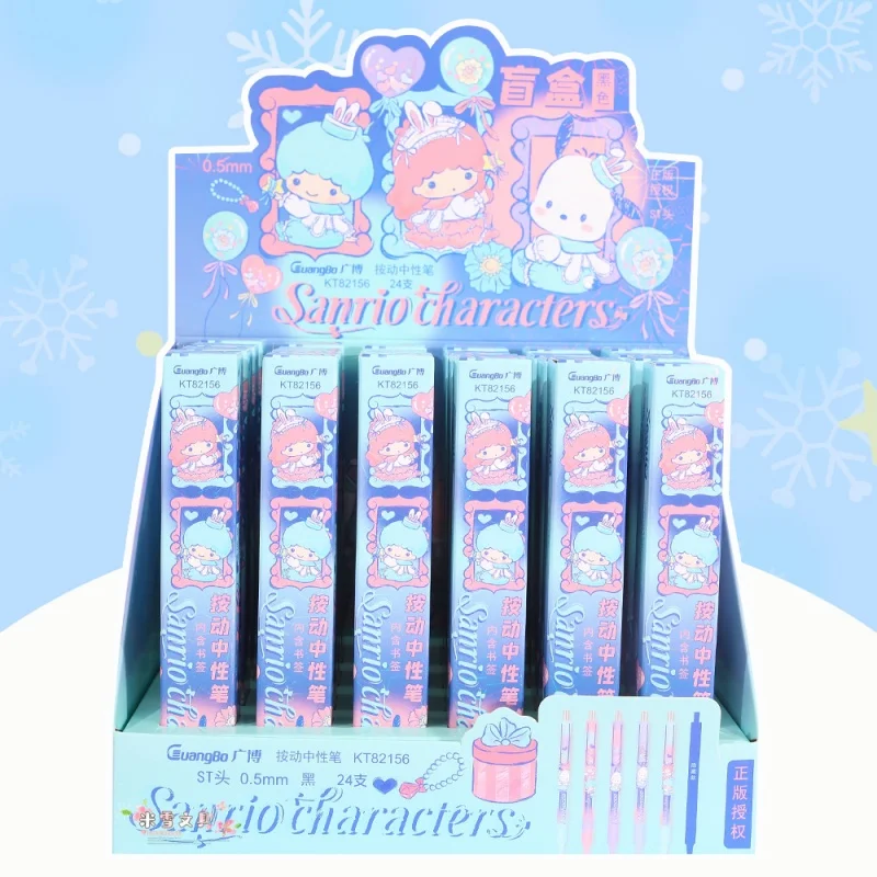 

24pcs/lot Sanrio Little Twin Stars Pochacco Gel Pen Cute 0.5mm Black Ink Press Signature Pens Promotional Gift School Supplies