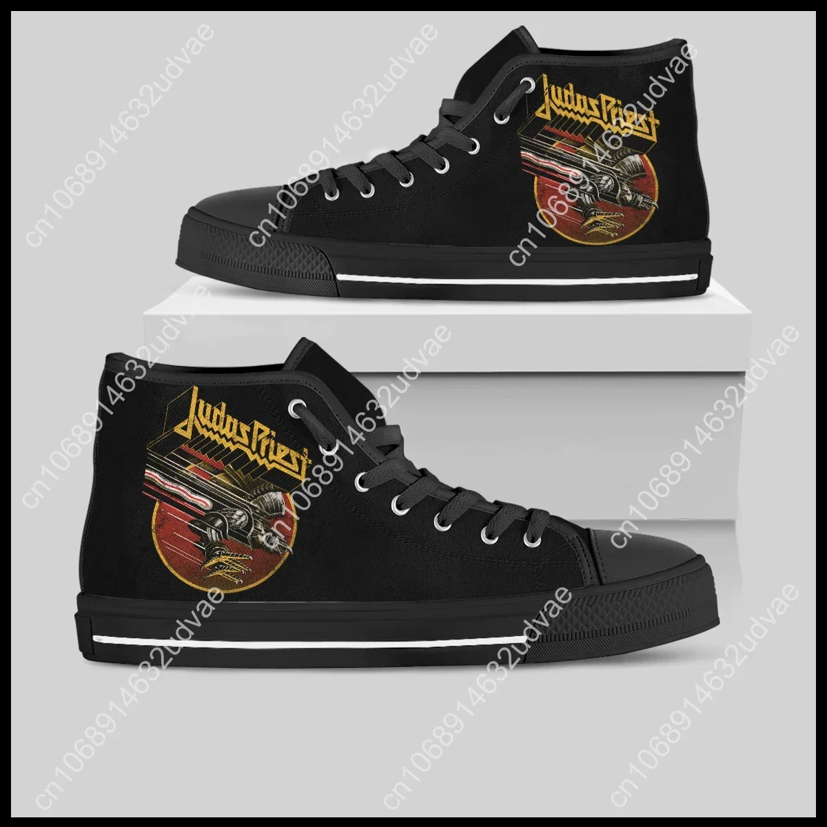 Hot Summer Judas Priest Fans Arrive Fashion Lightweight High Top Canvas Shoes Men Women Fashion Casual Shoes Breathable Sneakers