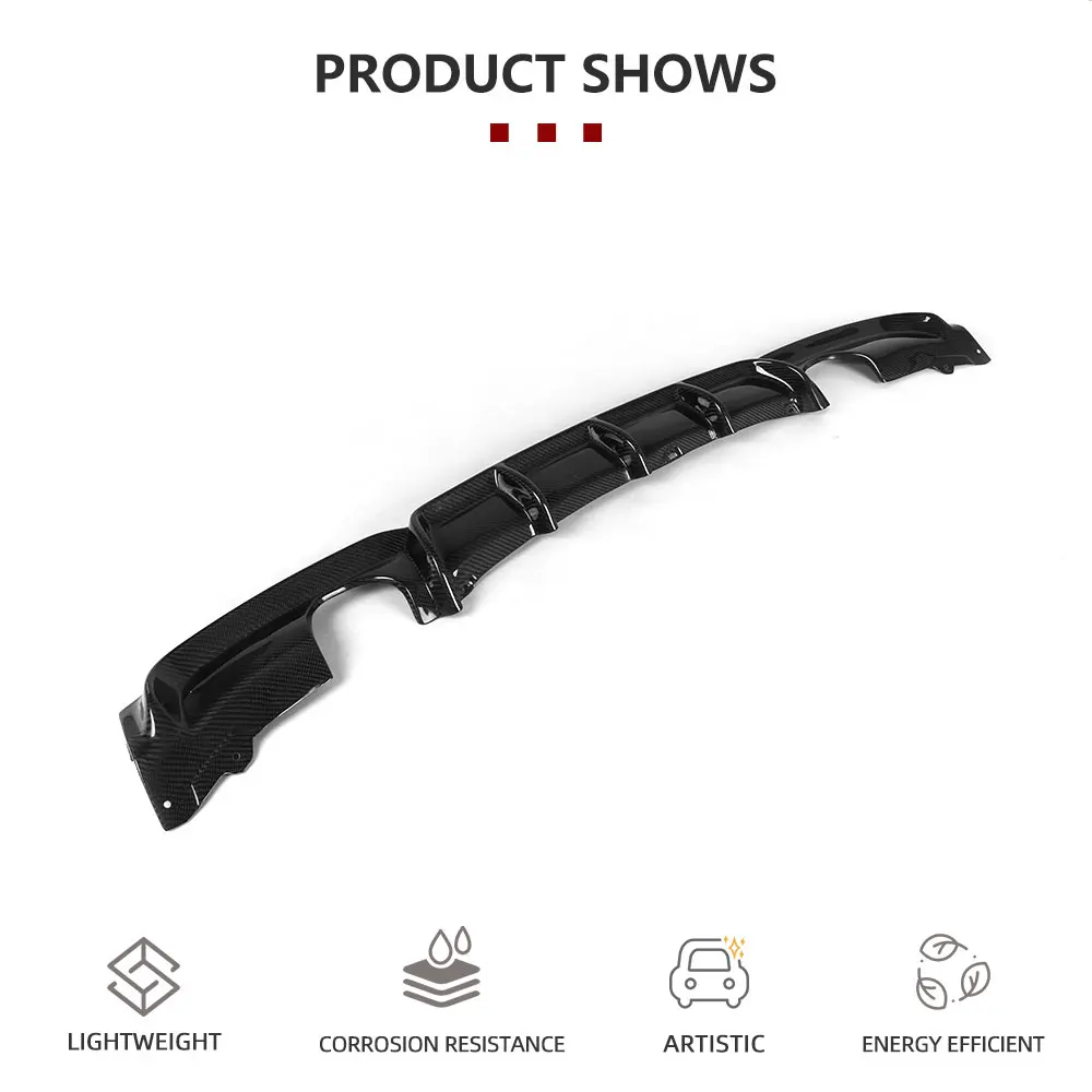 

Carbon Fiber Rear Bumper Diffuser For BMW 3 Series F30 M Sport 320i 325i 328i 335i 2012-2017 Single Exhaust Two Outlet Lip FRP