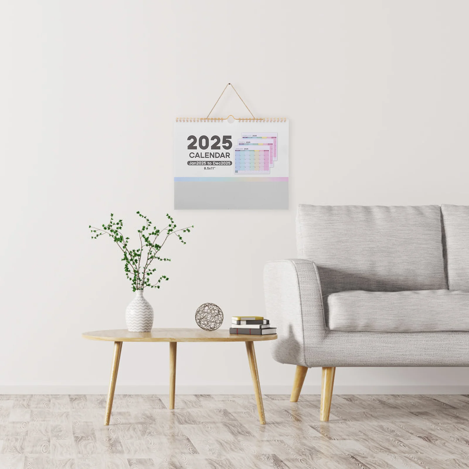 

Small Calendar 2025 Yearly Hanging Wall Calendars Compact Monthly Office Planner Clear Printed Paper Durability Fashion Design