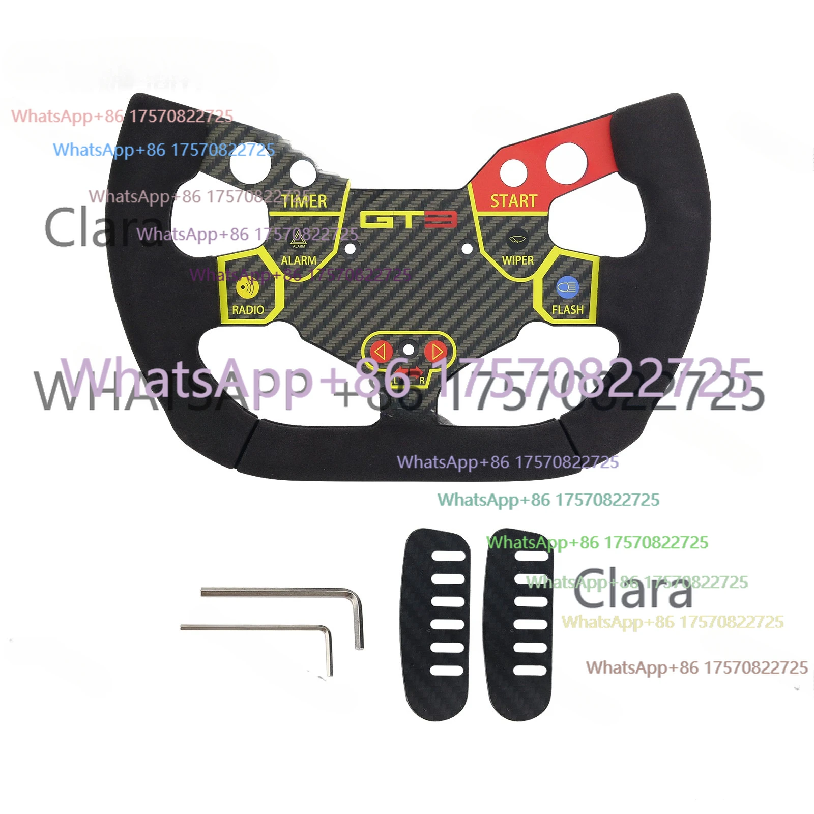 Clara Tools StoreSIM Racing Steering Wheel PC Racing Wheel Suede Handle For SIMAGIC T300 GT1 Lamborghini Huracan GT3/F1 TGT-GTC