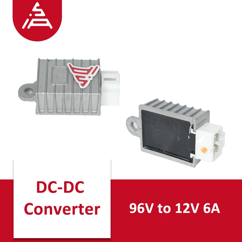 SiAECOSYS 96V to 12V 6A DC-DC Converter Power Transformer for Electric Motorcycle Scooter Universal EV Parts Waterproof