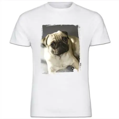 

Polarshe Pug Dog Mens Cotton T-Shirt