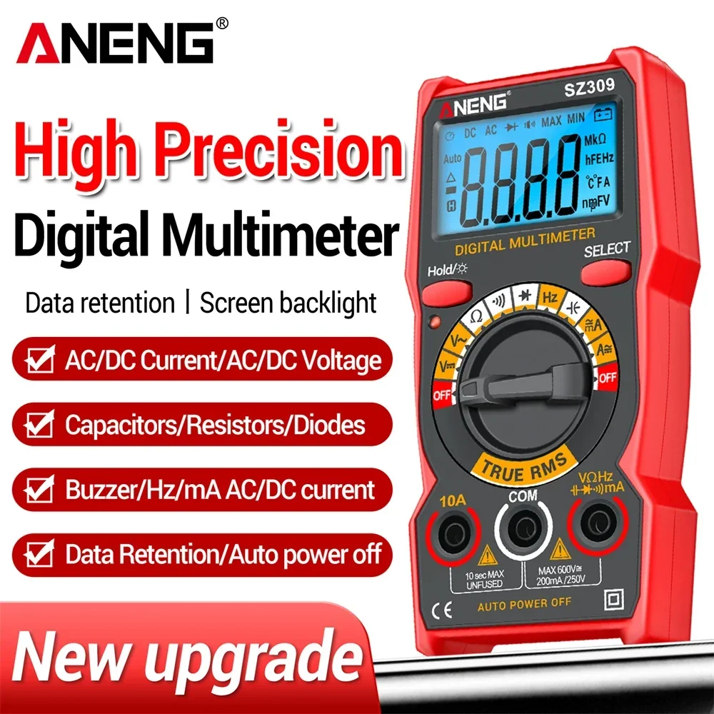 

ANENG SZ309 Smart Digital Multimeter 1999 Counts High Precision AC DC Voltage Meter Professional Tool