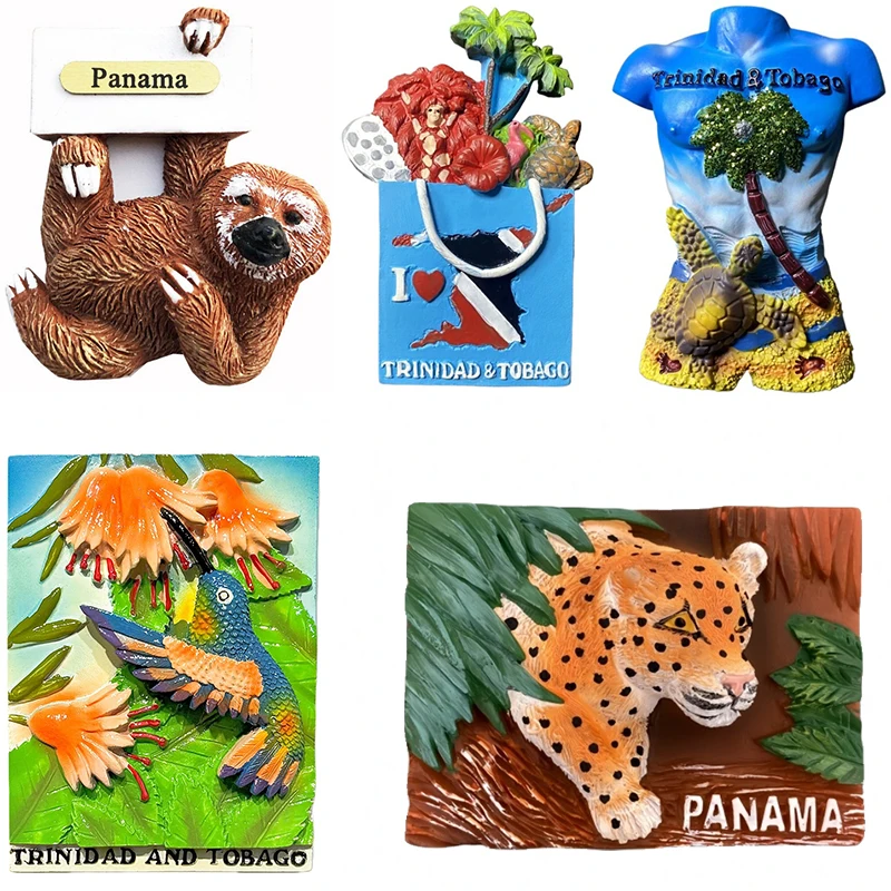 Panama Trinidad and Tobago Fridge Magnets Travel Souvenir Refrigerator Sticker Home Kitchen Decor Gifts