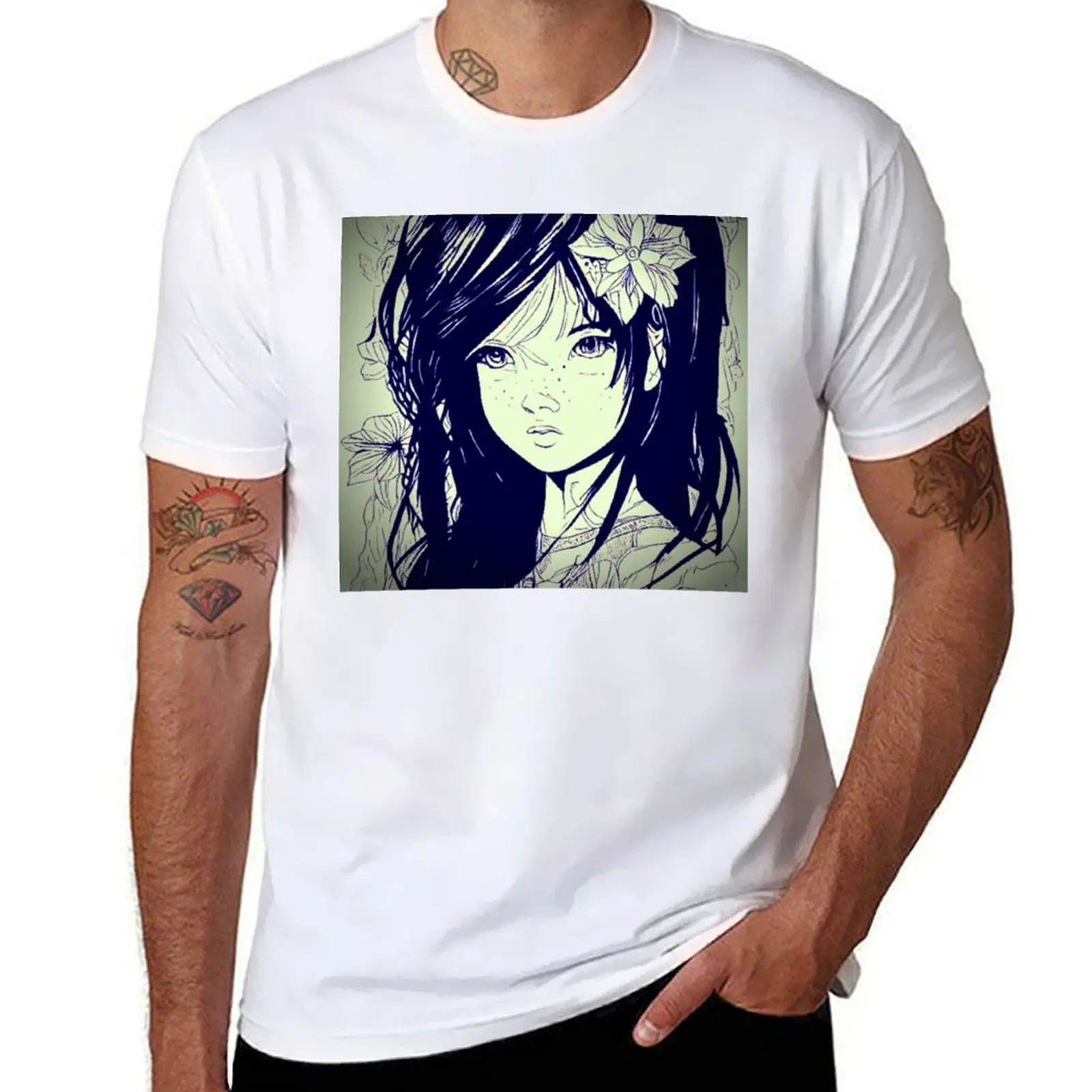 

Anime girl coloring page T-Shirt cotton t shirt man t shirt man luxury T-Shirt