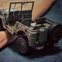 2.4G 1: 14 military trucks four-wheel drive electric retro off-road remote control car children's simulation car model Christmas