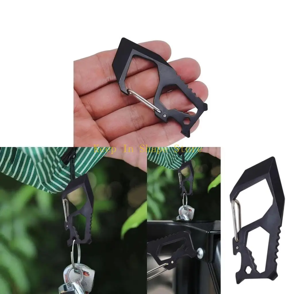 Stainless Steels Outdoor Carabiner Clip Bottles Opener Keychains Keyring Multifunctional Camping Climbing Pocket Tool