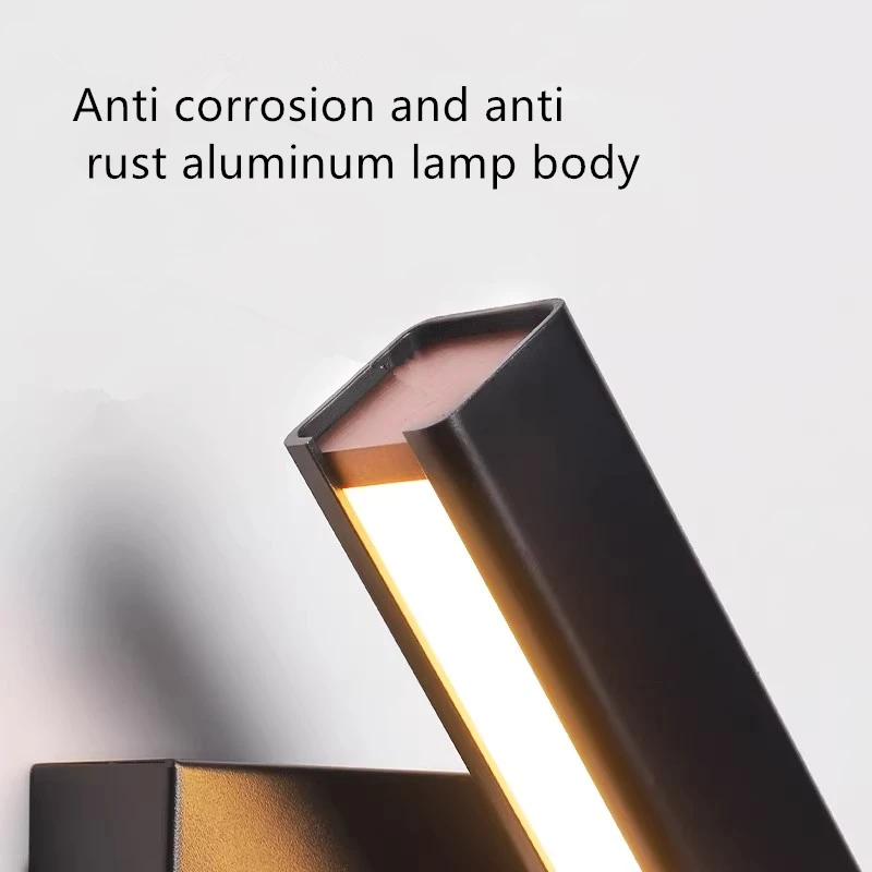 Rotating minimalist master bedroom room black socket type wiring free wall light bedroom bedside wall light