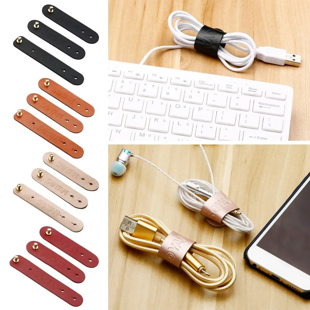 Charger Cable Protector Leather Cable Winder Mini Cord Organizer Cable Management Earphone Cord Winder Data Line