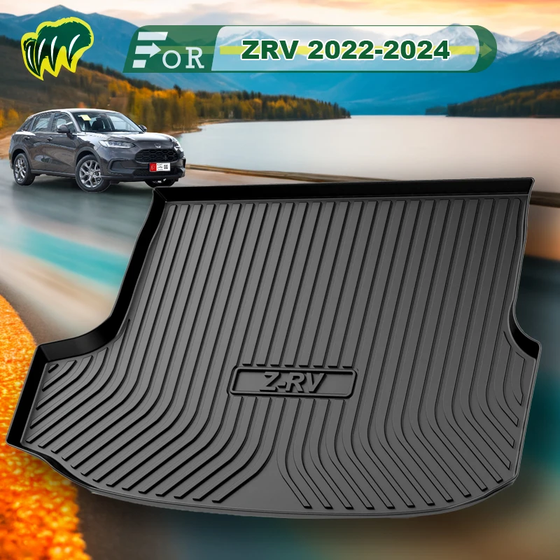 For Honda ZR-V 2022-2024 TPE Custom Fit Car Trunk Mat All Season Black Cargo Mat 3D Shaped Laser Measured Trunk Liners