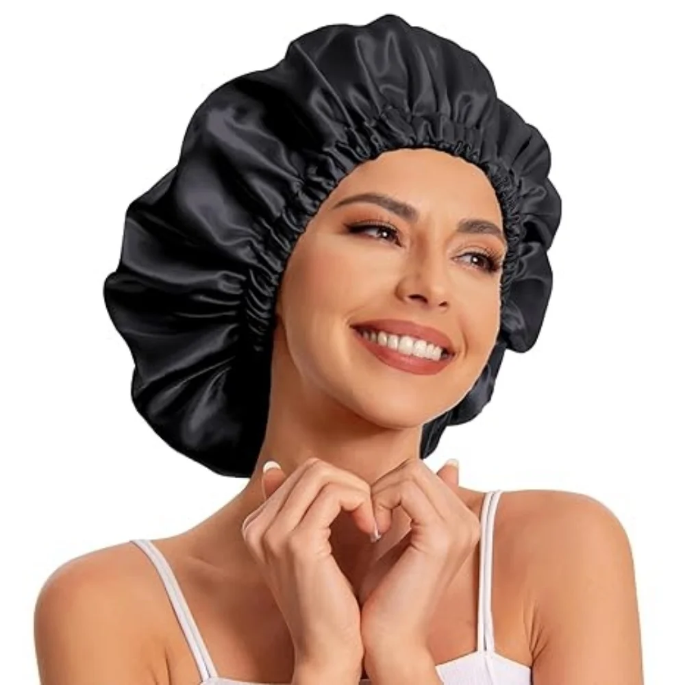 Satin Bonnet Silk Bonnet Hair Bonnet for Sleeping Slouchy Beanie Hat Satin Sleep Cap Women Night Sleep Cap Wrap For Curly Hair